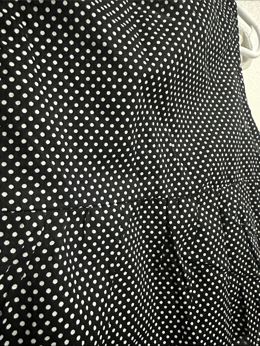Frenchie Mini Couture 2T Black White Polka Dot Peplum Top NWT